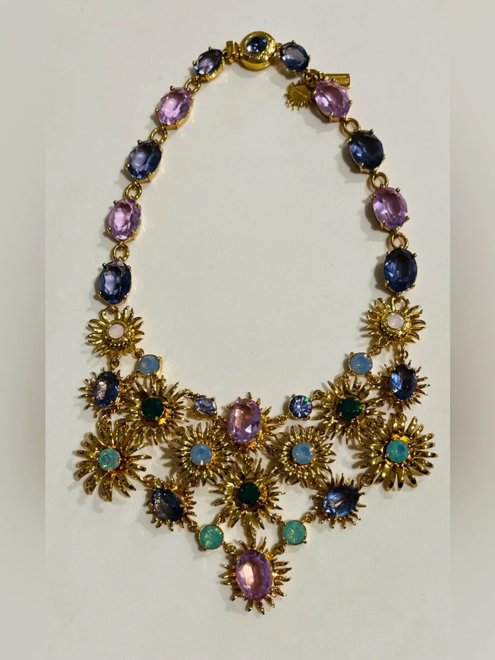 Tony Duquette collaboration with Coach Duchess of Windsor Bib Crystal Necklace.
